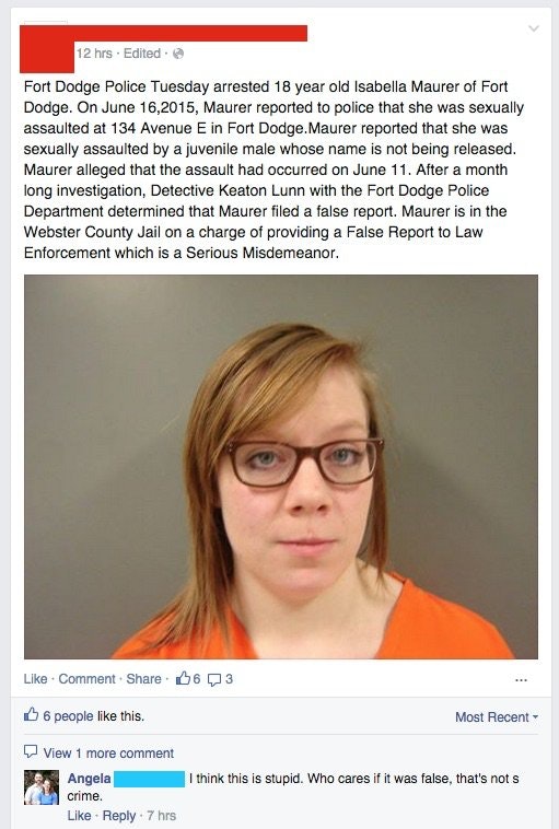 glasses - 12 hrs Edited. Fort Dodge Police Tuesday arrested 18 year old Isabella Maurer of Fort Dodge. On , Maurer reported to police that she was sexually assaulted at 134 Avenue E in Fort Dodge. Maurer reported that she was sexually assaulted by a juven