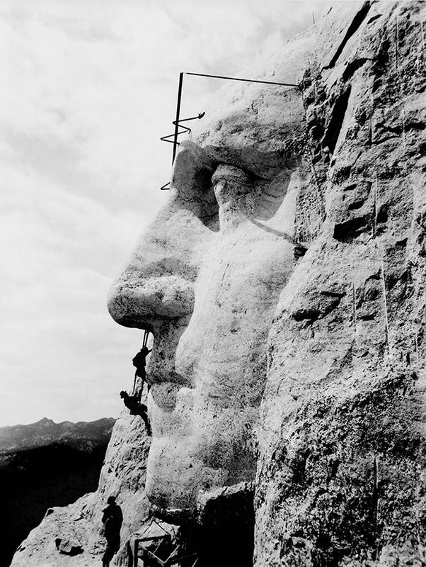 Carving George Washington into Mount Rushmore – 1932
