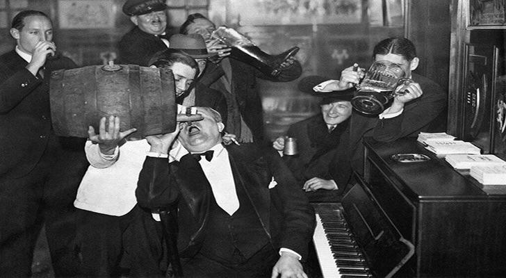 Men celebrating the end of prohibition, December 5, 1933