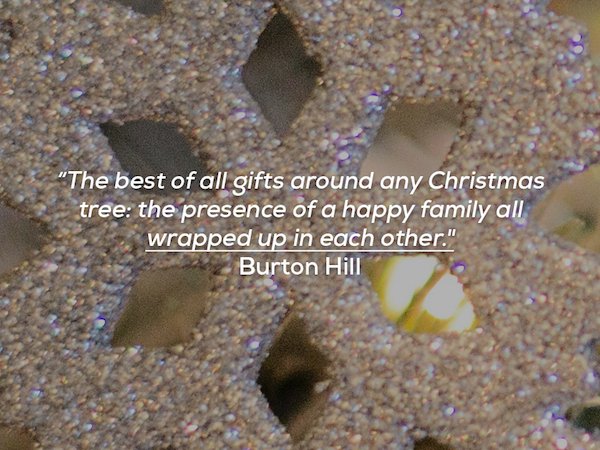 marine biology - "The best of all gifts around any Christmas tree the presence of a happy family all wrapped up in each other." Burton Hill