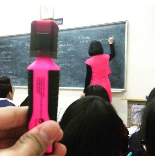 coincidence pink highlighter teacher
