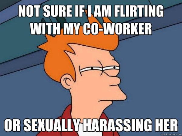 see what you did there - Not Sure If I Am Flirting With My CoWorker Or Sexually Harassing Her Quickmeme.com