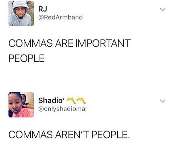 20 times commas were important