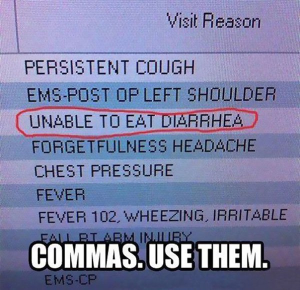 20 times commas were important