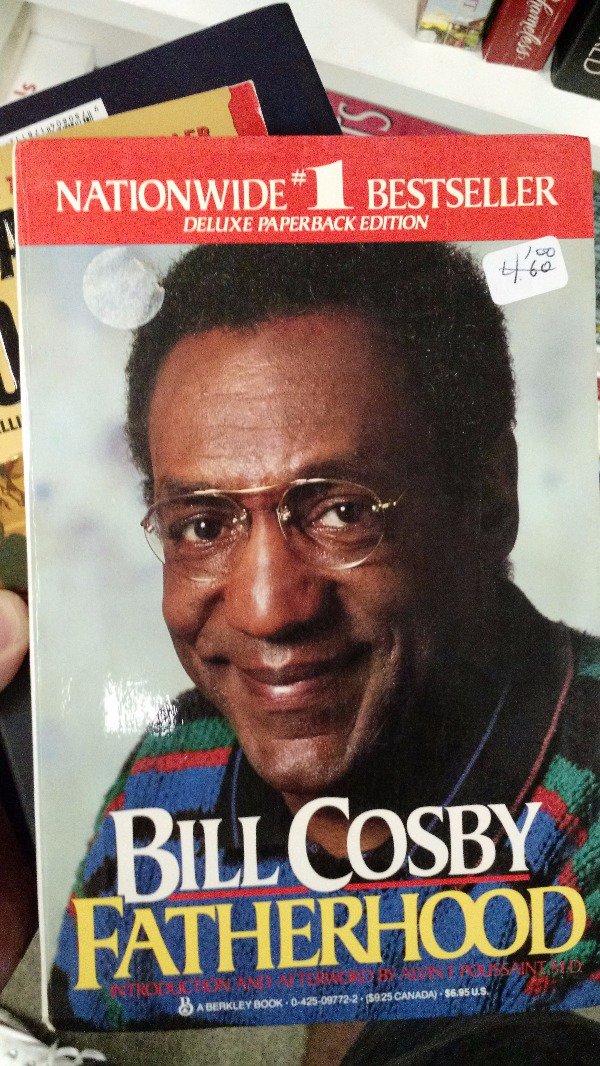 thrift store poster - hameless Nationwide Bestseller Deluxe Paperback Edition Bill Cosby Fatherhood Tr A Ussain Aberkley Book. 04250977228025 Canaday $6.95 Us,