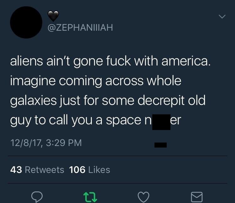 thanos is nothing but a space nigger - aliens ain't gone fuck with america. imagine coming across whole galaxies just for some decrepit old guy to call you a space n er 12817, 43 106