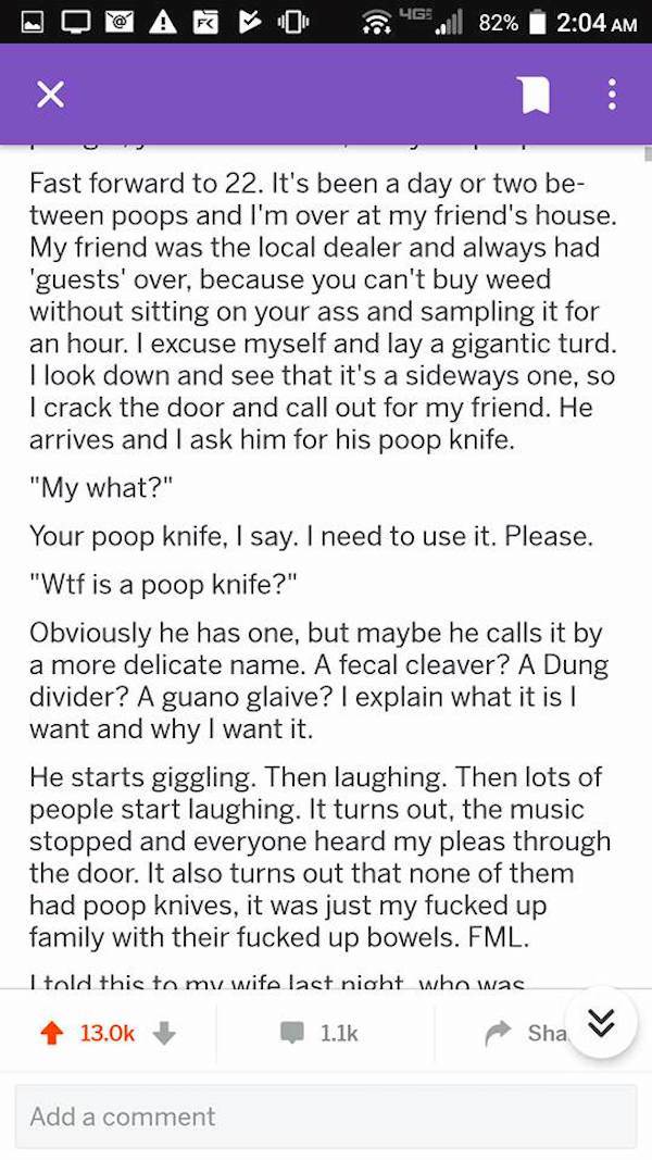 Bizarre Story About A Family And Their ‘Poop Knife’