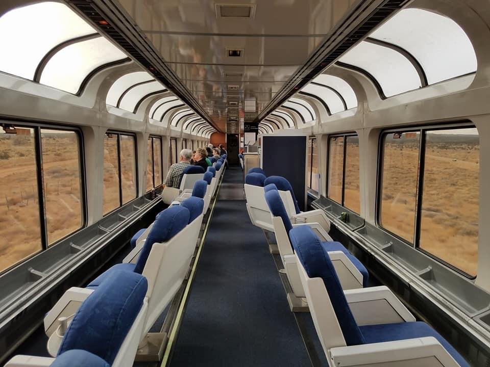 Cross country Amtrak viewing car