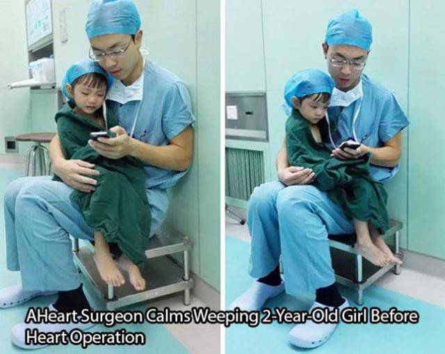 AHeart Surgeon Calms Weeping 2YearOld Girl Before Heart Operation