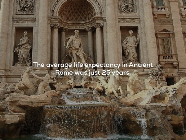 trevi fountain - Otvoglvda The average life expectancy in Ancient Rome was just 25 years.