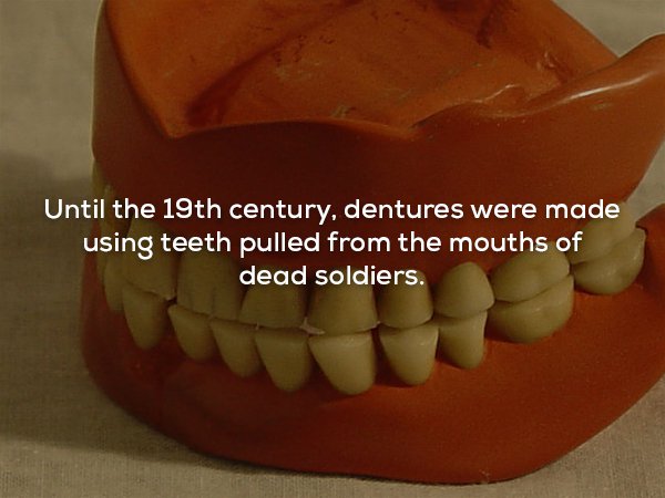 vulcanized rubber denture - Until the 19th century, dentures were made using teeth pulled from the mouths of dead soldiers.