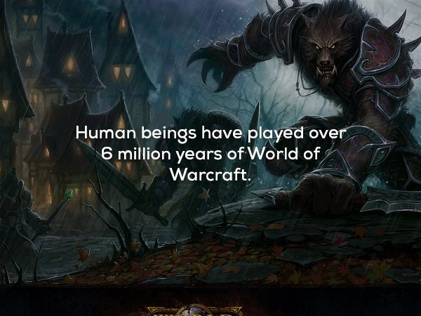 world of warcraft - Human beings have played over 6 million years of World of Warcraft.