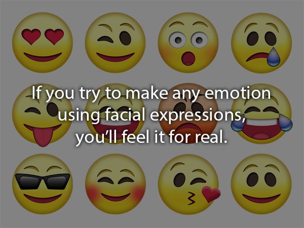 small emojis - 09 If you try to make any emotion using facial expressions, you'll feel it for real.
