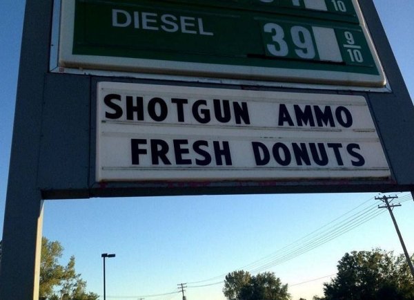 street sign - Diesel 39 Shotgun Ammo Fresh Donuts