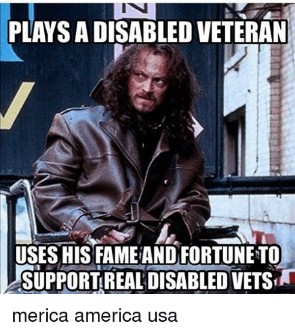 lieutenant dan - Plays A Disabled Veteran Uses His Fame And Fortune To Support Real Disabled Vetsis merica america usa