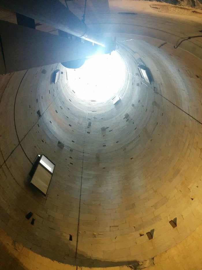 This is what the inside of the Leaning Tower of Pisa looks like. 