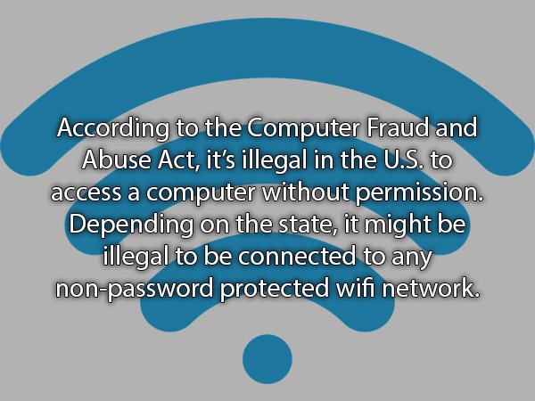 online advertising - According to the Computer Fraud and Abuse Act, it's illegal in the U.S. to access a computer without permission. Depending on the state, it might be illegal to be connected to any nonpassword protected wifi network.