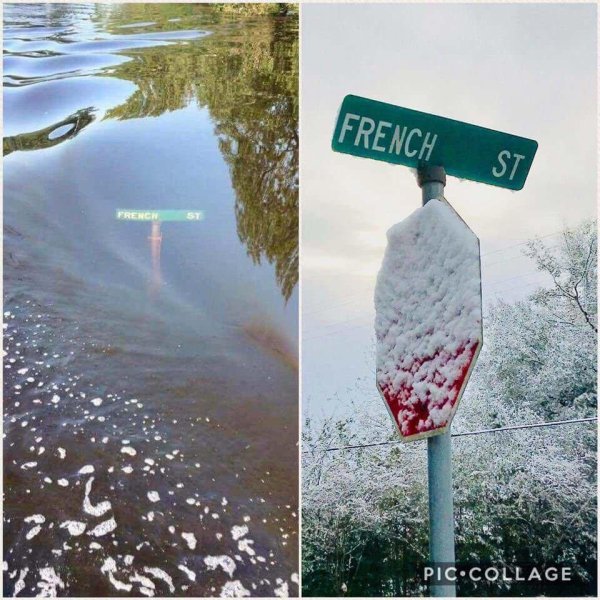 street sign underwater