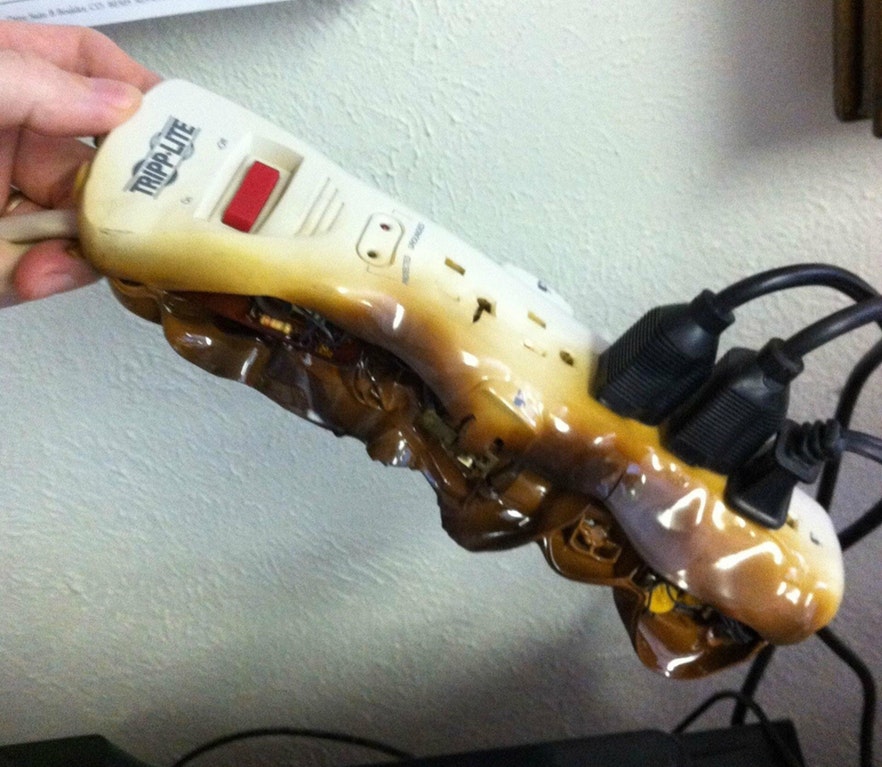 technology fail space heater in power strip