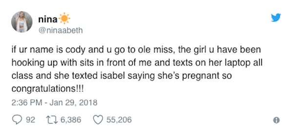 Guy finds out in worst way possible that his girl is pregnant