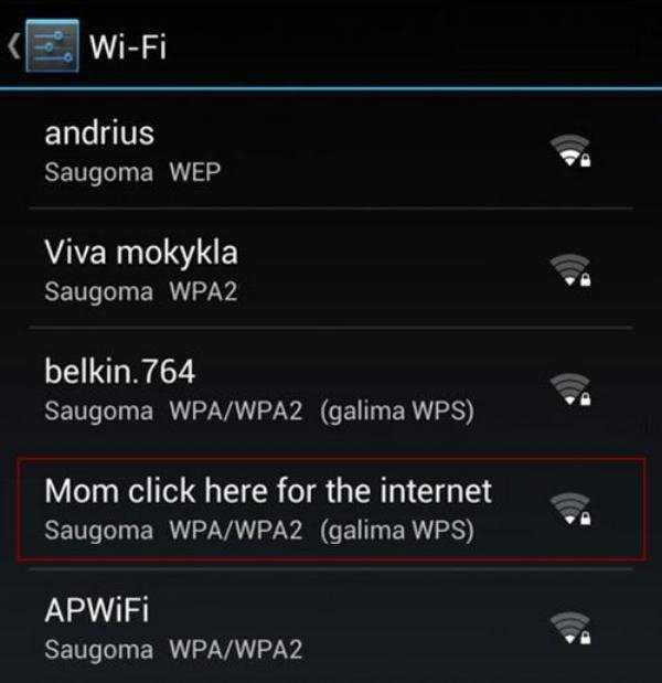 funny wifi name mom click here for internet