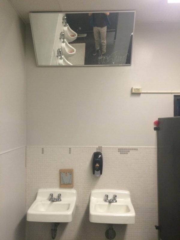 school bathroom mirror