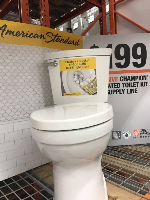 american standard inc - American Standard Flushes a Bucket of Golf Balls In a Single Flush Five Champion Ated Toilet Kit Upply Line Home Service do it for you