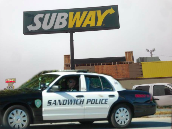 sandwich police car - Subway. Sandwich Police