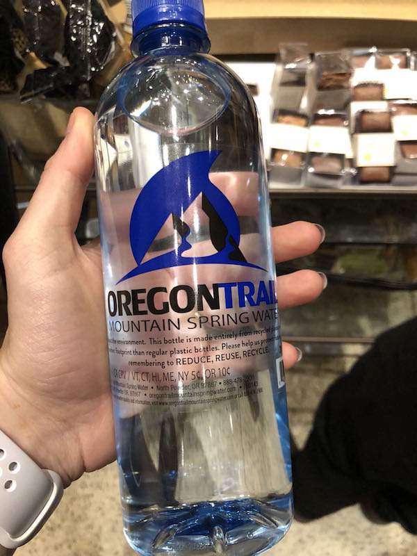 bottled water - Oregontra Mountain Spring Wate brenicament. This bottle is made entirely from recy than regular plastic bottles. Please help us membering to Reduce. Reuse, Recycle Vict Hime, Ny 5 Or 10C D EE788780 trego n tainsoringator