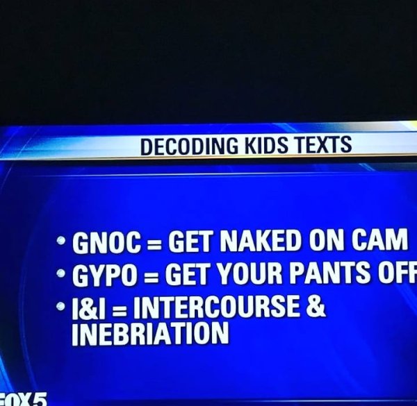 light - Decoding Kids Texts Gnoc Get Naked On Cam Gypo Get Your Pants Ofr I&I Intercourse & Inebriation FOY5