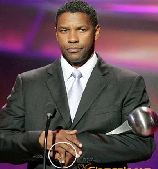Denzel Washington broke his pinky finger as a child and never had it fixed.