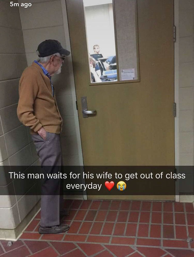 woman holding door open funny - 5m ago This man waits for his wife to get out of class everyday