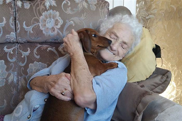puppy with grandma -