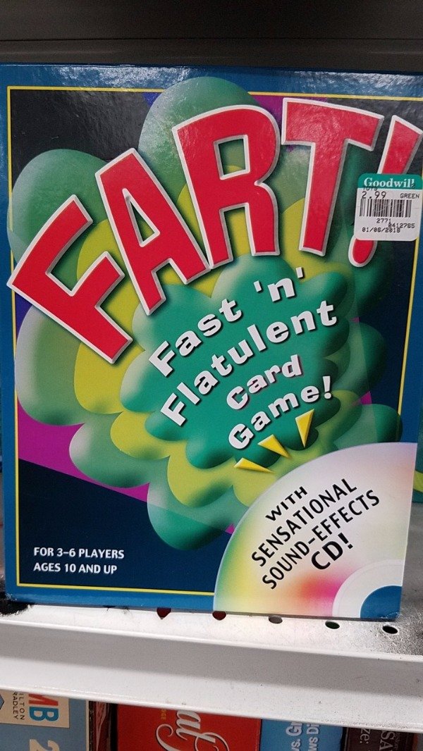 poster - Goodwill 2.99 Sreen 2772285 Cara ulent Fast 'n Flatule card Gamel For 36 Players Ages 10 And Up With Sensational SoundEffects Cd! Radley Ilton ze Sa