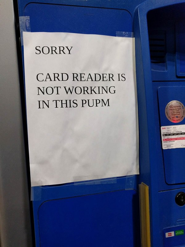 post box - Sorry Card Reader Is Not Working In This Pupm