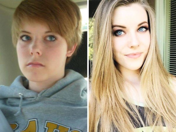 girl before and after puberty
