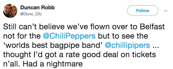 Guy Thought He Ordered 'Red Hot Chili Peppers' Tickets But He Didn't Read The Fine Print
