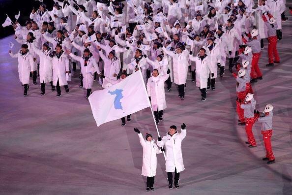 Korea marching as one during the Olympics