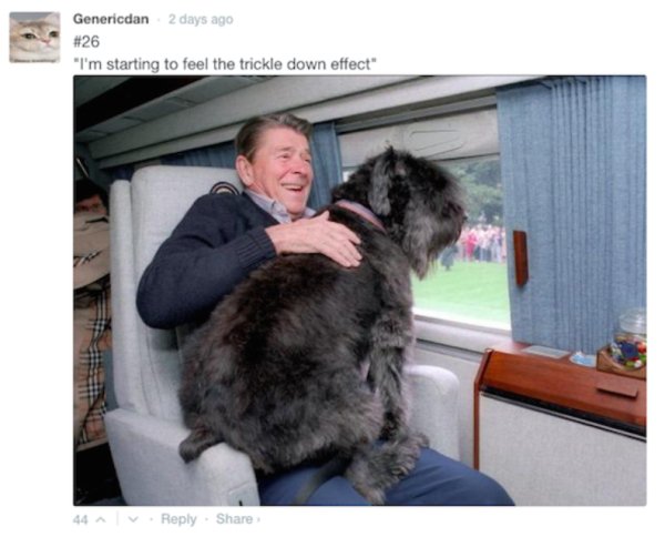 ronald reagan wearing sweater - Genericdan 2 days ago "I'm starting to feel the trickle down effect" 44