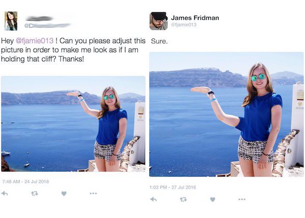 james fridman art - James Fridman fjamic013 Hey ! Can you please adjust this Sure. picture in order to make me look as if I am holding that cliff? Thanks!
