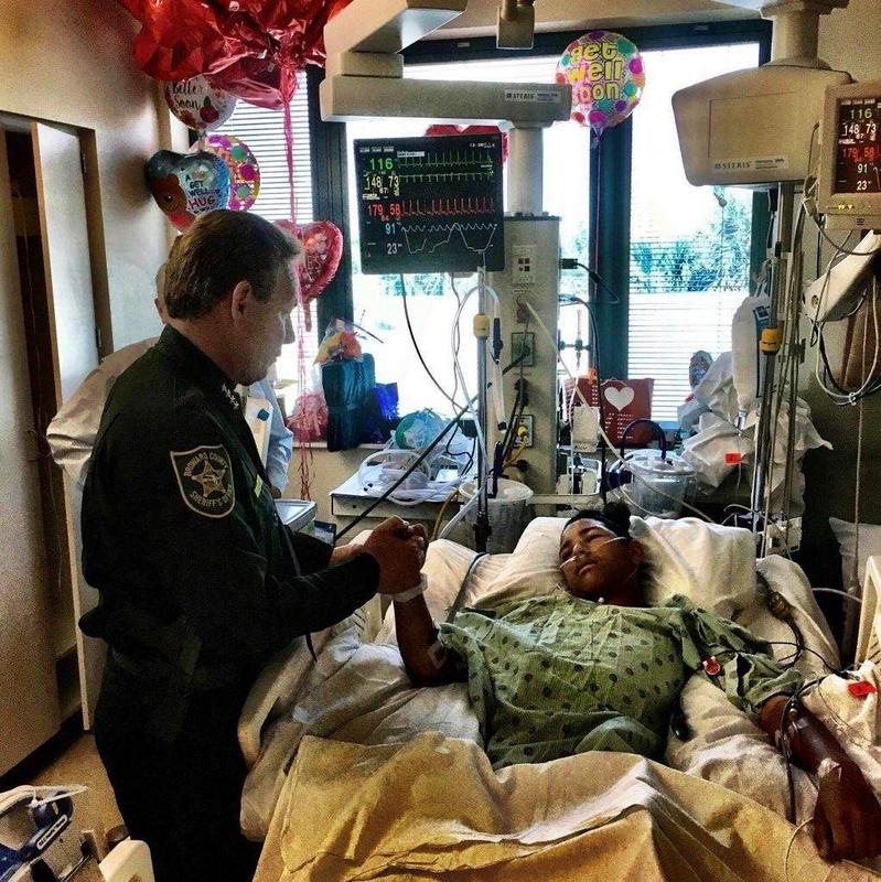 This is Anthony Borges, 15. He used his body to hold a classroom door shut, protecting 20 other students inside as the gunman fired through the door, hitting him five times