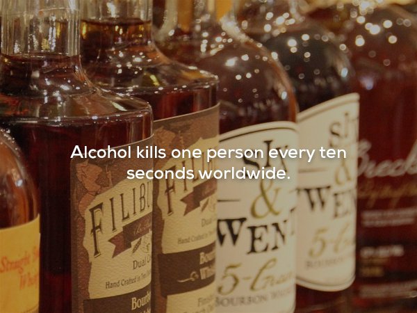 Whisky - Alcohol kills one person every ten seconds worldwide. Dua Hand Crated Bound On