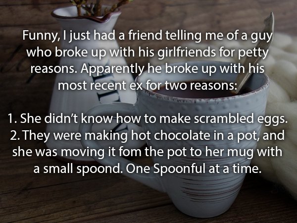 20 craziest reasons people broke up with someone