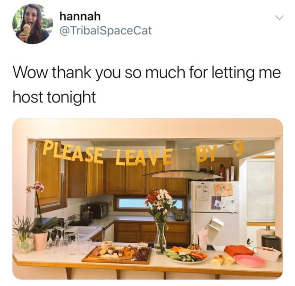 partying meme party decorations - hannah Wow thank you so much for letting me host tonight Please Leave