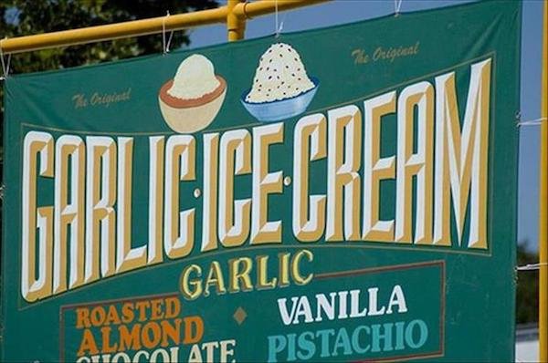 wtf gilroy garlic festival association - The Original Carligice Cream Roasted Garlic Vanilla Almond Nuocolate Pistachio