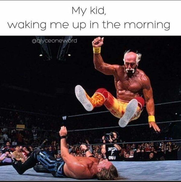 hulk hogan gawker meme - My kid, waking me up in the morning