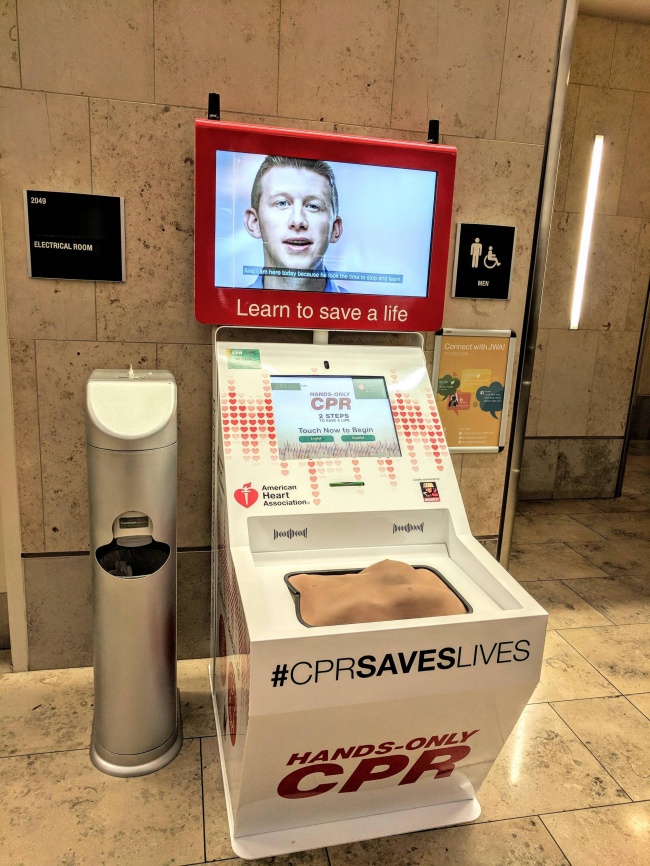 Waiting for a flight? This airport has a machine that teaches you how to give CPR.