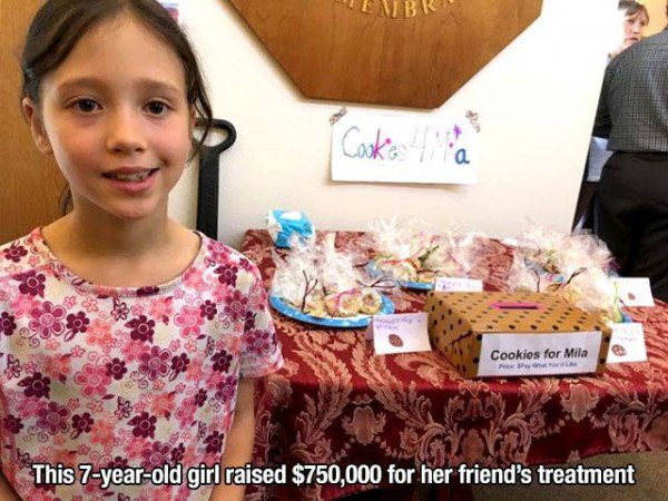 snack - Lembr 006 Cookies for Mila wy HCO3 This 7yearold girl raised $750,000 for her friend's treatment