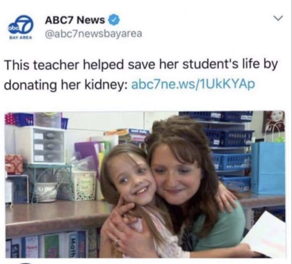 my teacher marks me absent when i m - ABC7 News This teacher helped save her student's life by donating her kidney abc7ne.ws10kKYAP Bbc Math