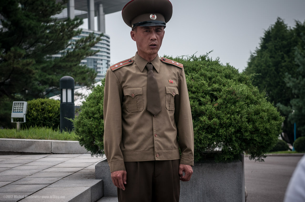 At the DMZ, we were allowed to take photos in certain places, but only of this soldier. And not of his back - one of us took a photo of his back, and was told off and had to delete it for some reason.